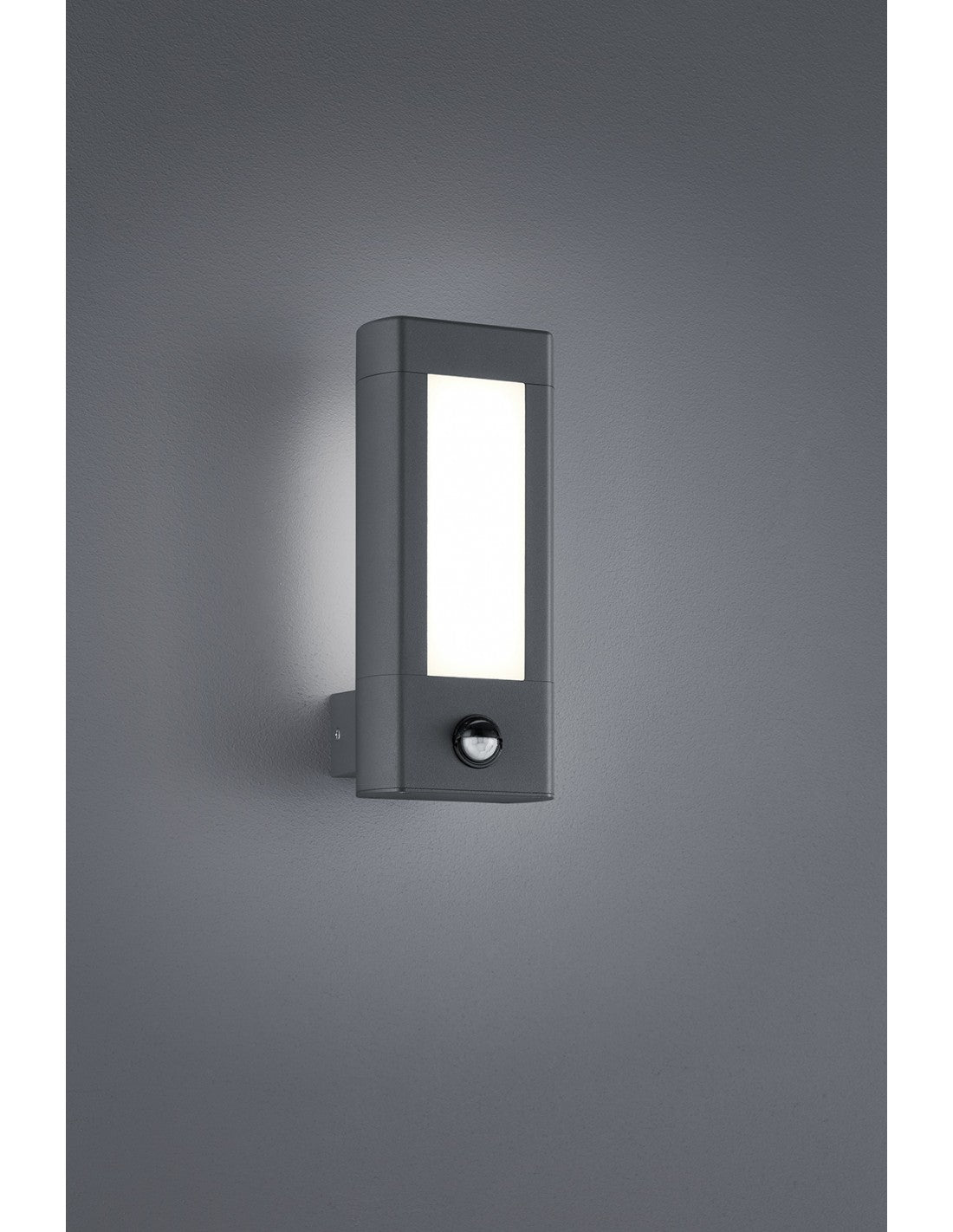 Applique Von Esterno Rhine Led IP54 Anthrazit mit Sensor Di Movement H28 cm Trio Lighting