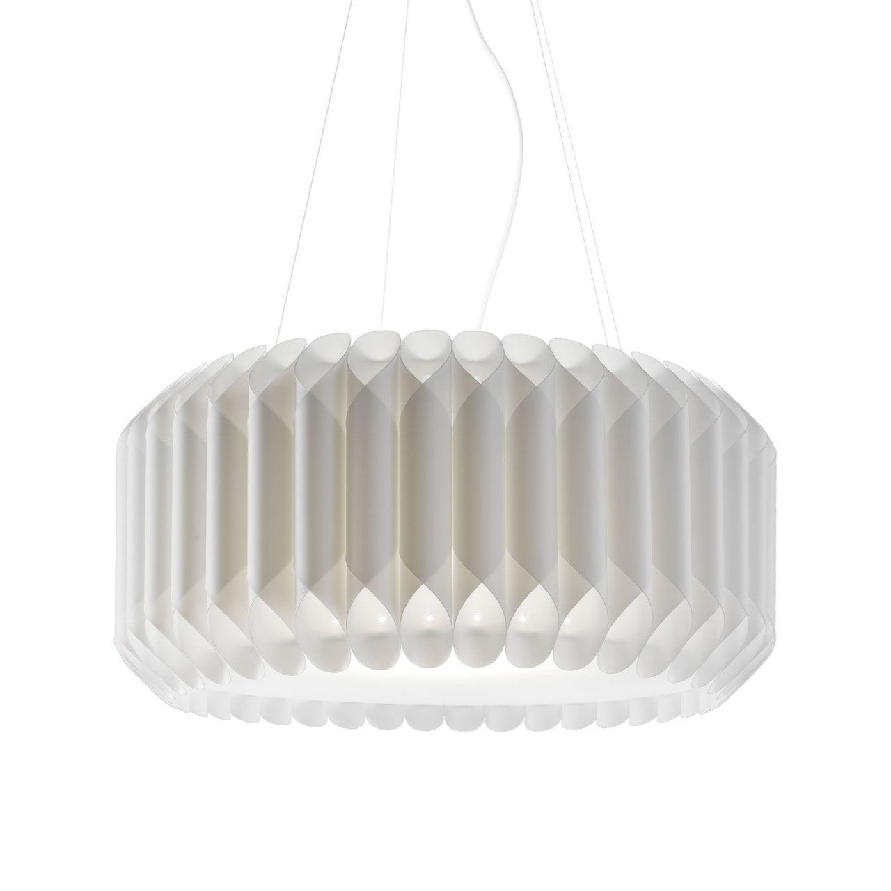 Aufhängung 3 Lichter Weiß aus verchromtem Metall Cm. 60 x 31h