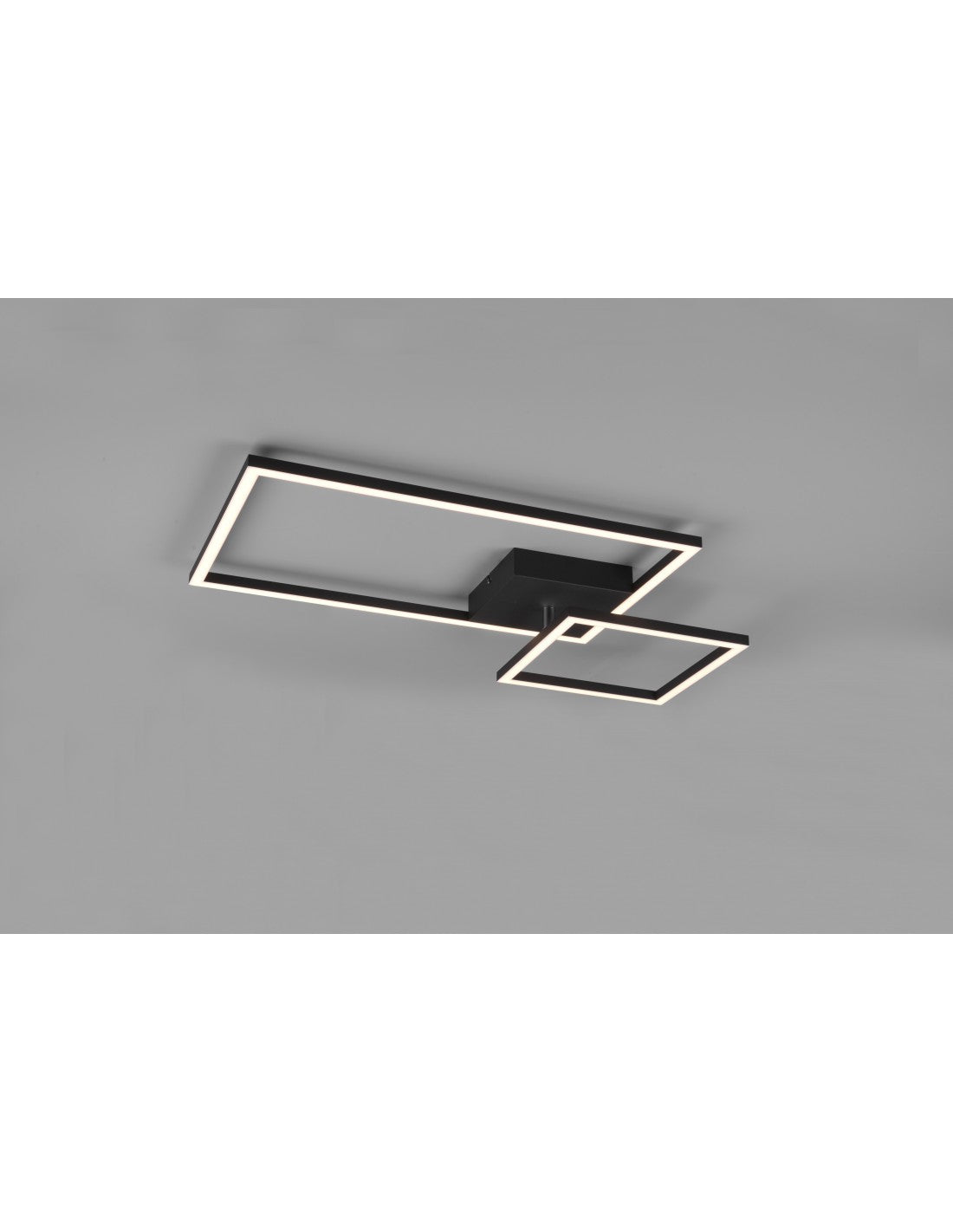Verstellbare quadratische Deckenleuchte, LED-Dimmer, 4000 K, Pan Black, Trio-Beleuchtung