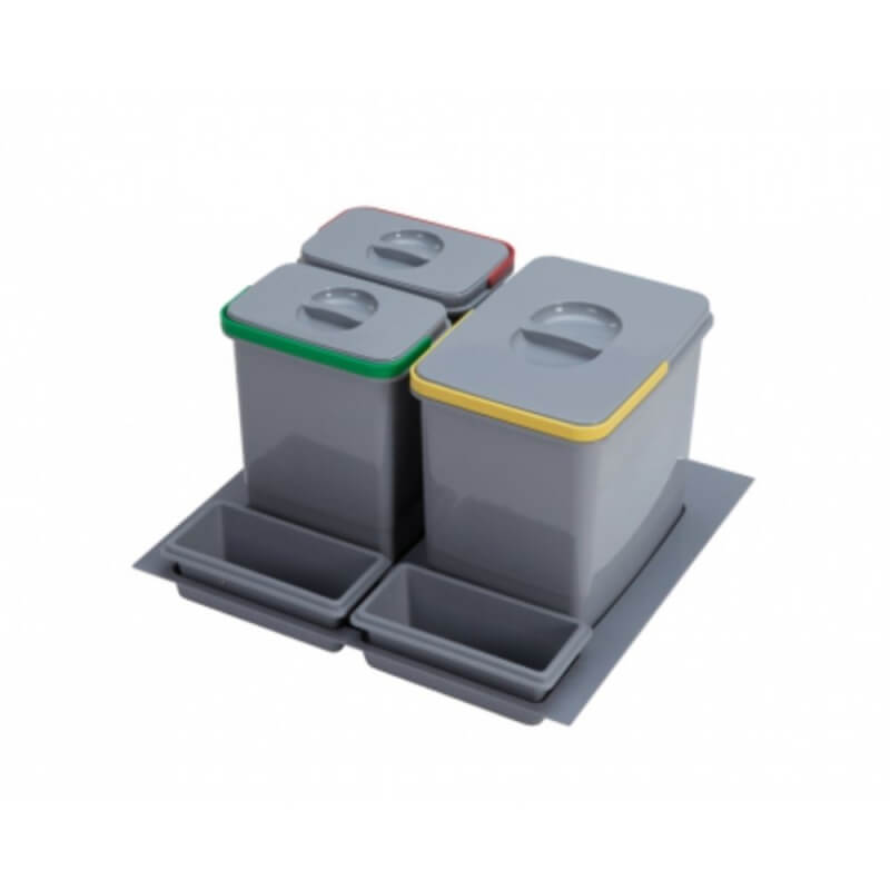 Pratiko600 Untertisch-Abfallbehälter mit drei Eimern