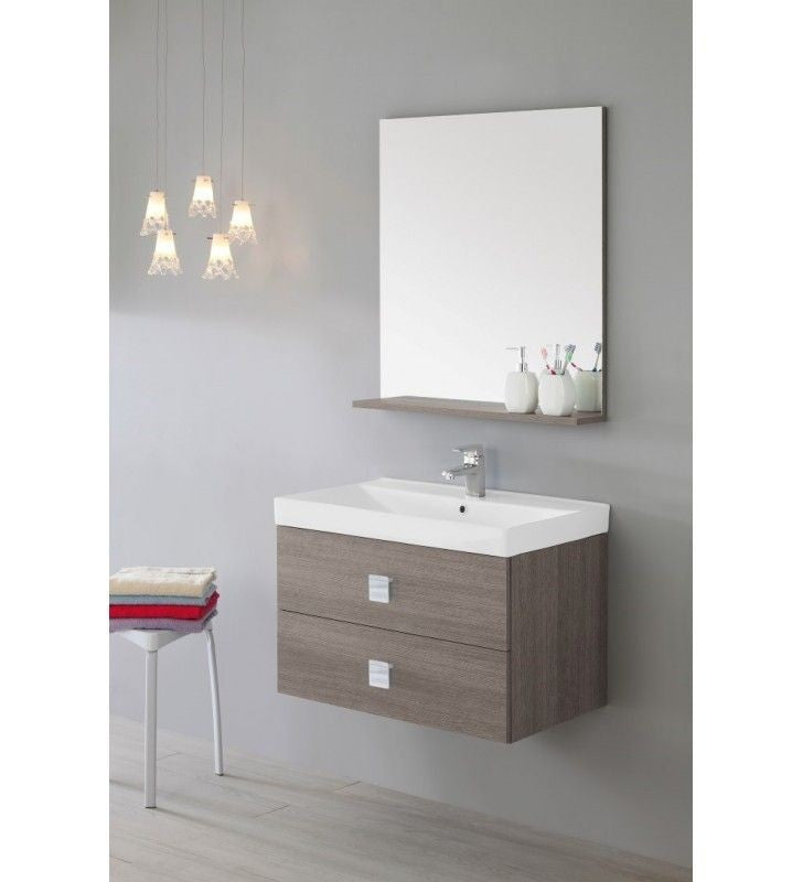 Komposition Bagno mit zwei Schubladen Rovere Scuro 75x47x h51 cm