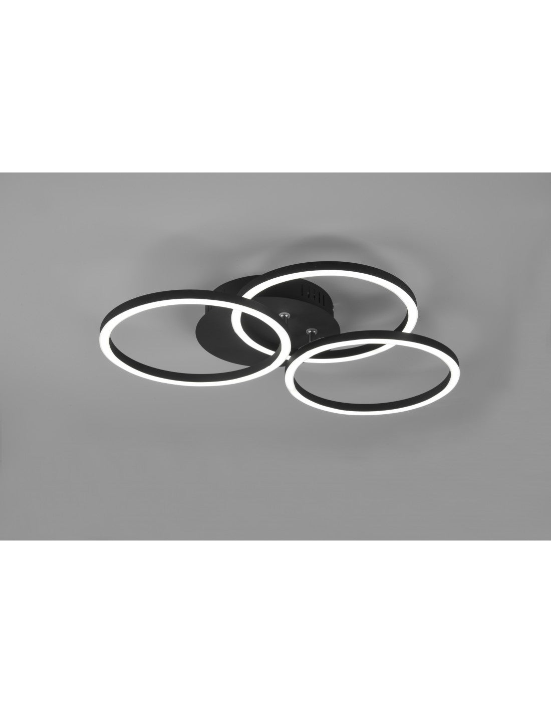 Deckenleuchte 3 verstellbare Kreise LED Dimmer Circle Black Trio Lighting