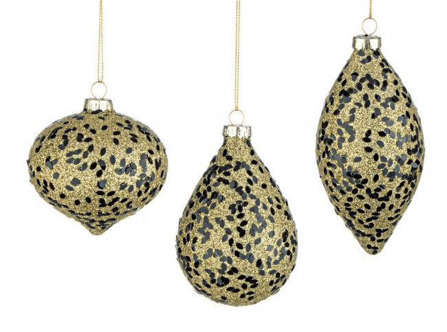 12x Anhänger VT Blatt Glitzer schwarzer Ass3