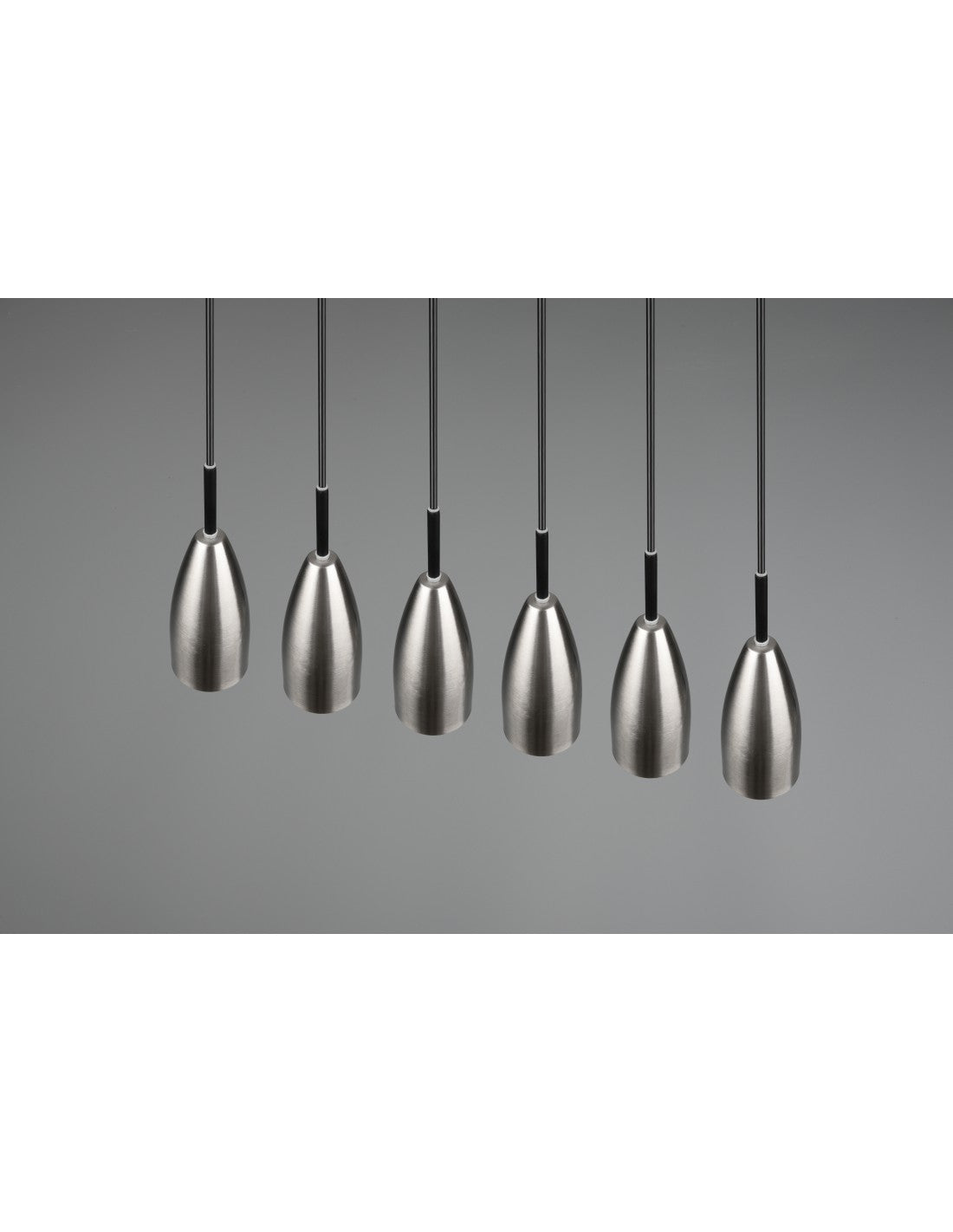 Großer linearer Kronleuchter Island Farin 6 Lichter Nichel Trio Lighting