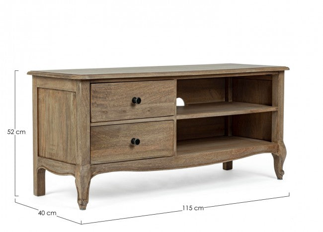 TV-Schrank aus Holz im klassischen Stil mit 2 Schubladen