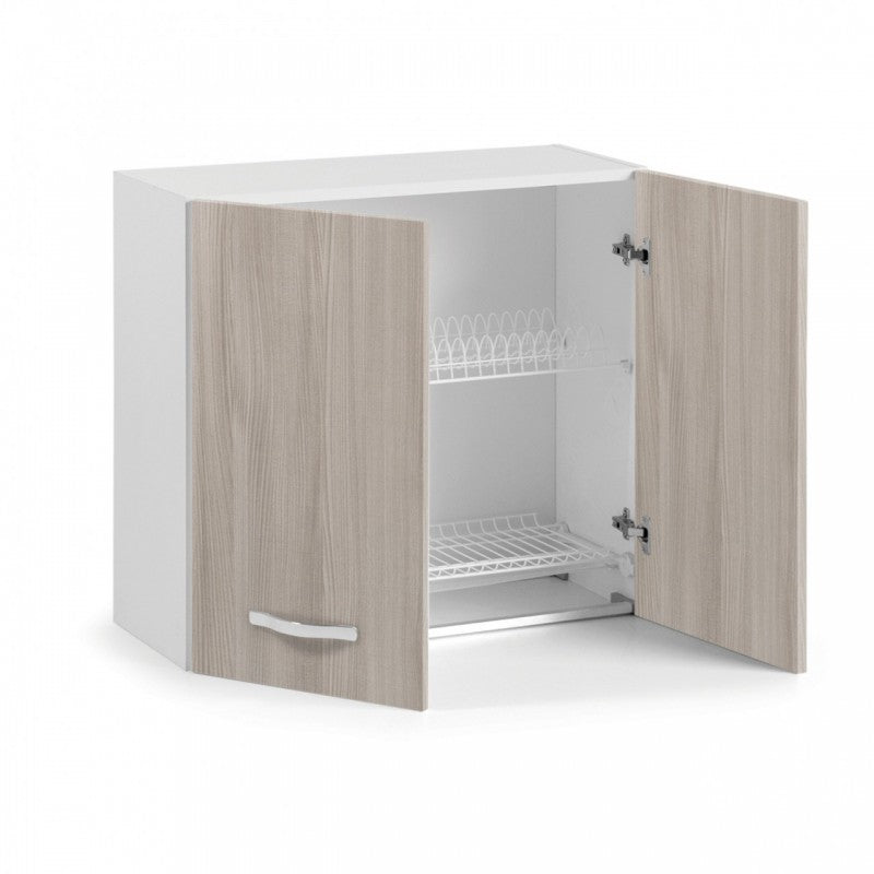 Modularer Geschirrabtropfschrank für Ulmenküche 80x32xH 72 cm mit 2 Türen