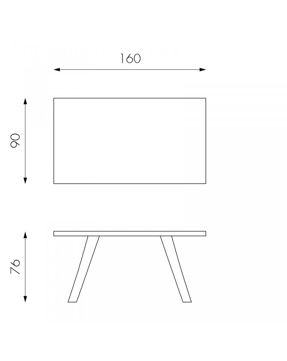 Fester Tisch 160 x 76 H cm - Brücke