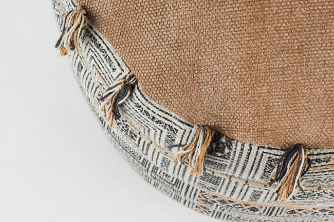 Ethnische Stil Baumwollpuff TILAK Desert Durchmesser 50x h35 cm