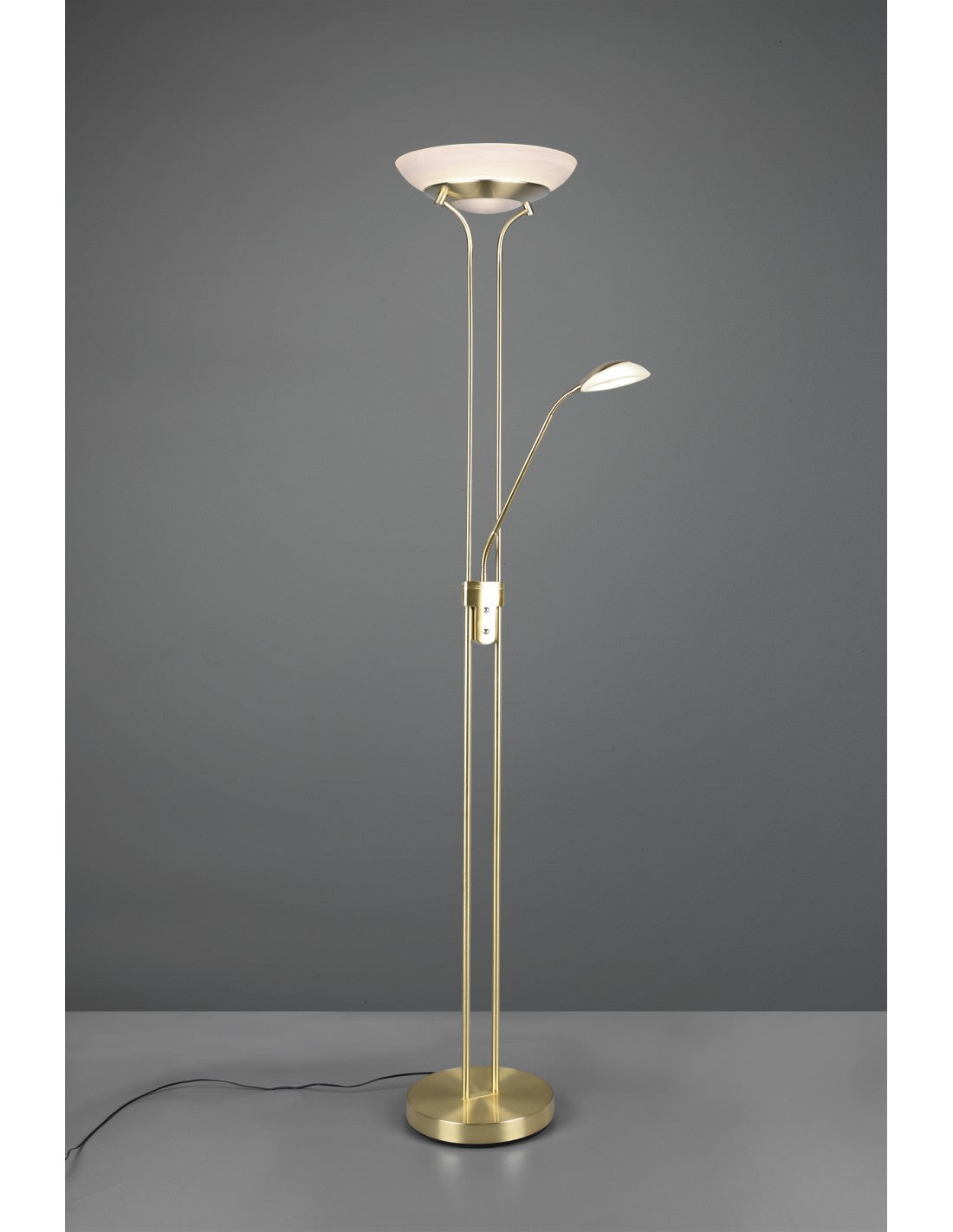 Piantana Led mit Double-Accing Spot-Leser Orson Ottone Trio Lighting