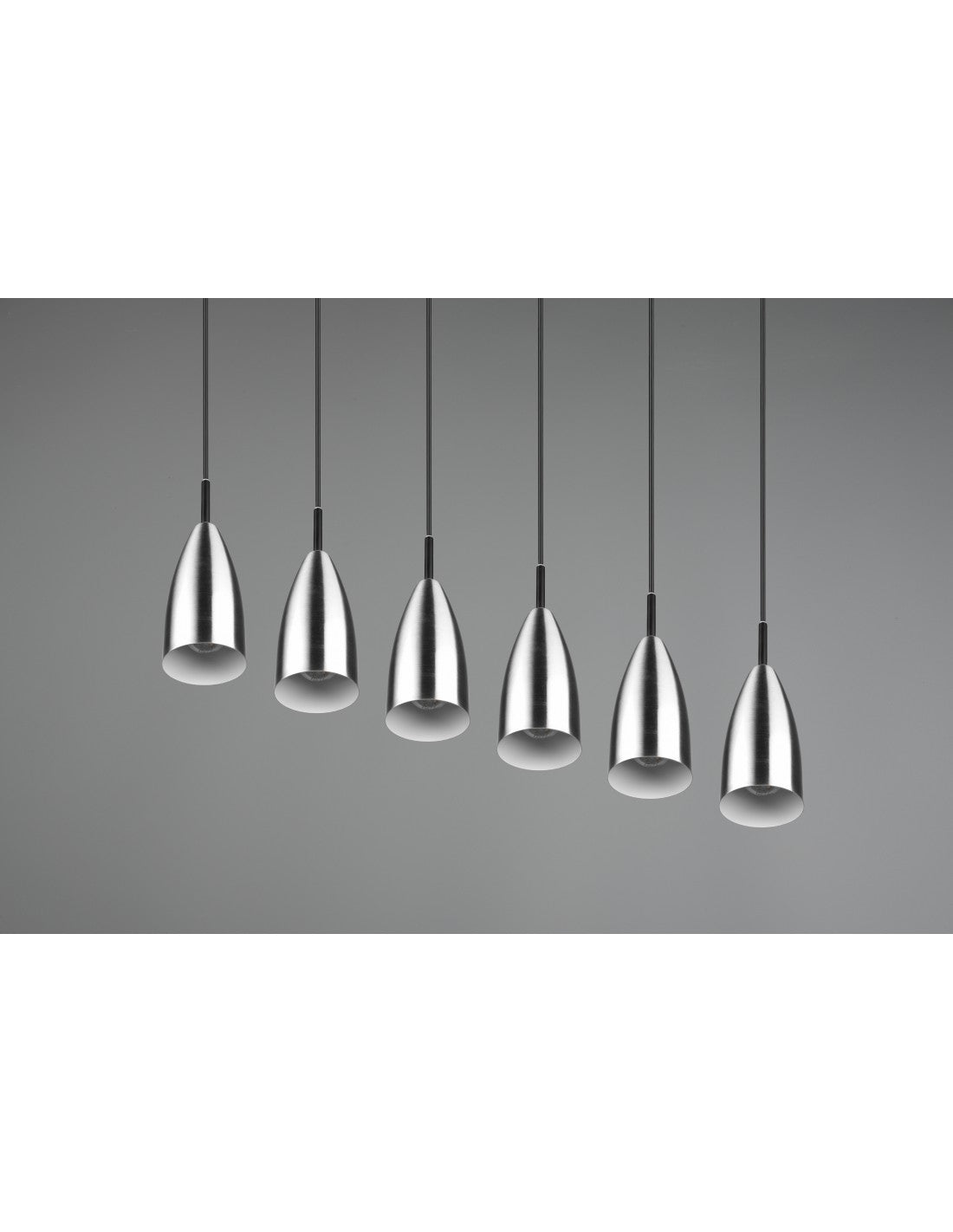 Großer linearer Kronleuchter Island Farin 6 Lichter Nichel Trio Lighting