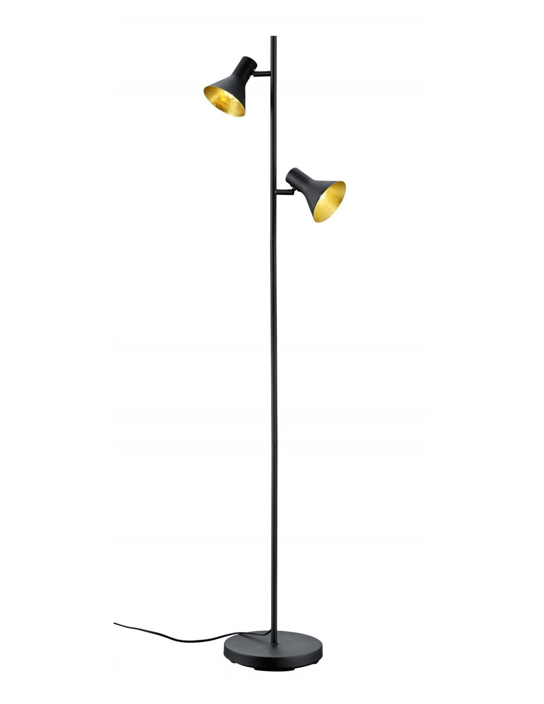 Moderne minimalistische Stehlampe 2 Strahler E14 Nina Black and Gold Trio Lighting