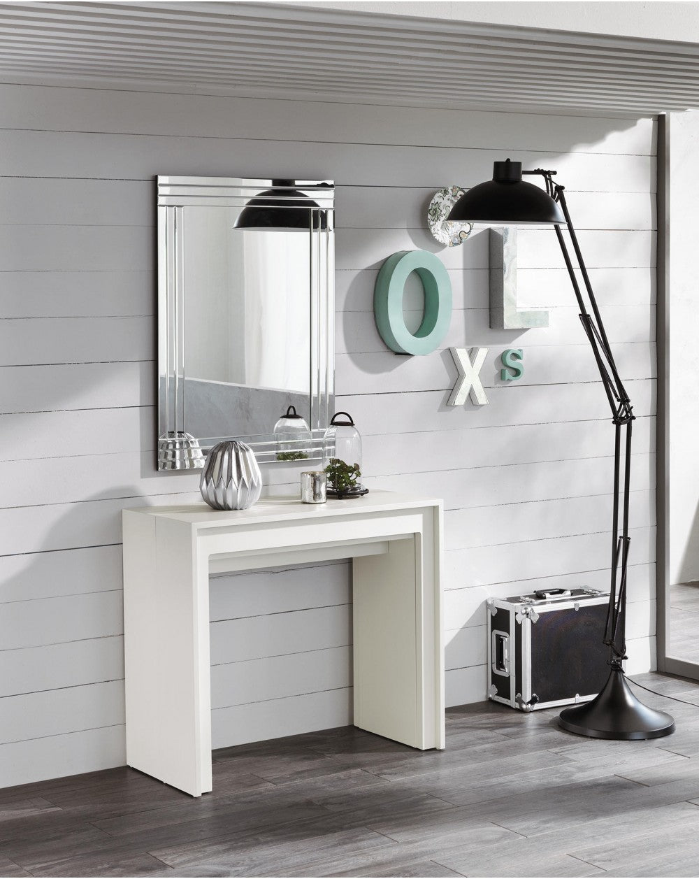 Ausziehbare Konsole in mdf weiß Pinocchio STS