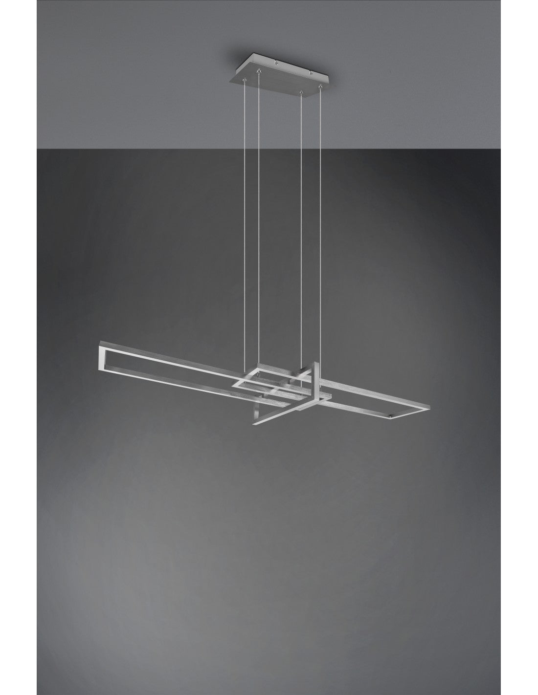 Salinas-Aufhängung, 3 rechteckige LEDs, 34 W, Nickel, L110 cm, dimmbar, Trio-Beleuchtung