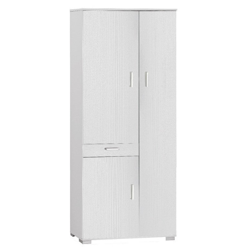 Mehrzweckschrank drei Türen eine Schublade Weiß Esche 77x34x h178 cm