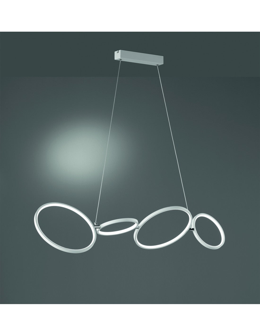 Rondo-Aufhängung 4 weiße LED-Kreise L110 cm Trio-Beleuchtung