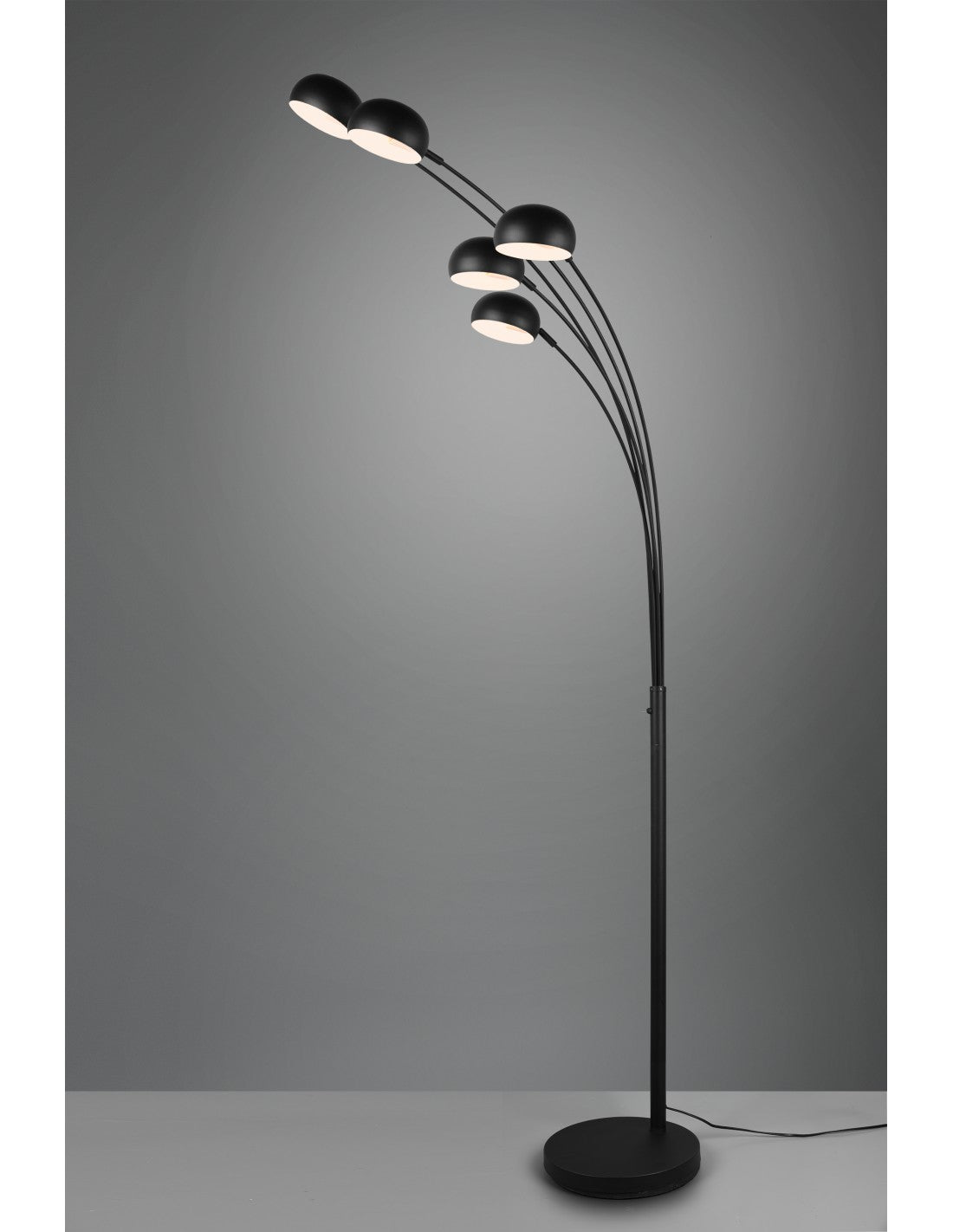 Piantana In Metallo Nero Armi ad Arco Dito 5xe14 Trio Lighting