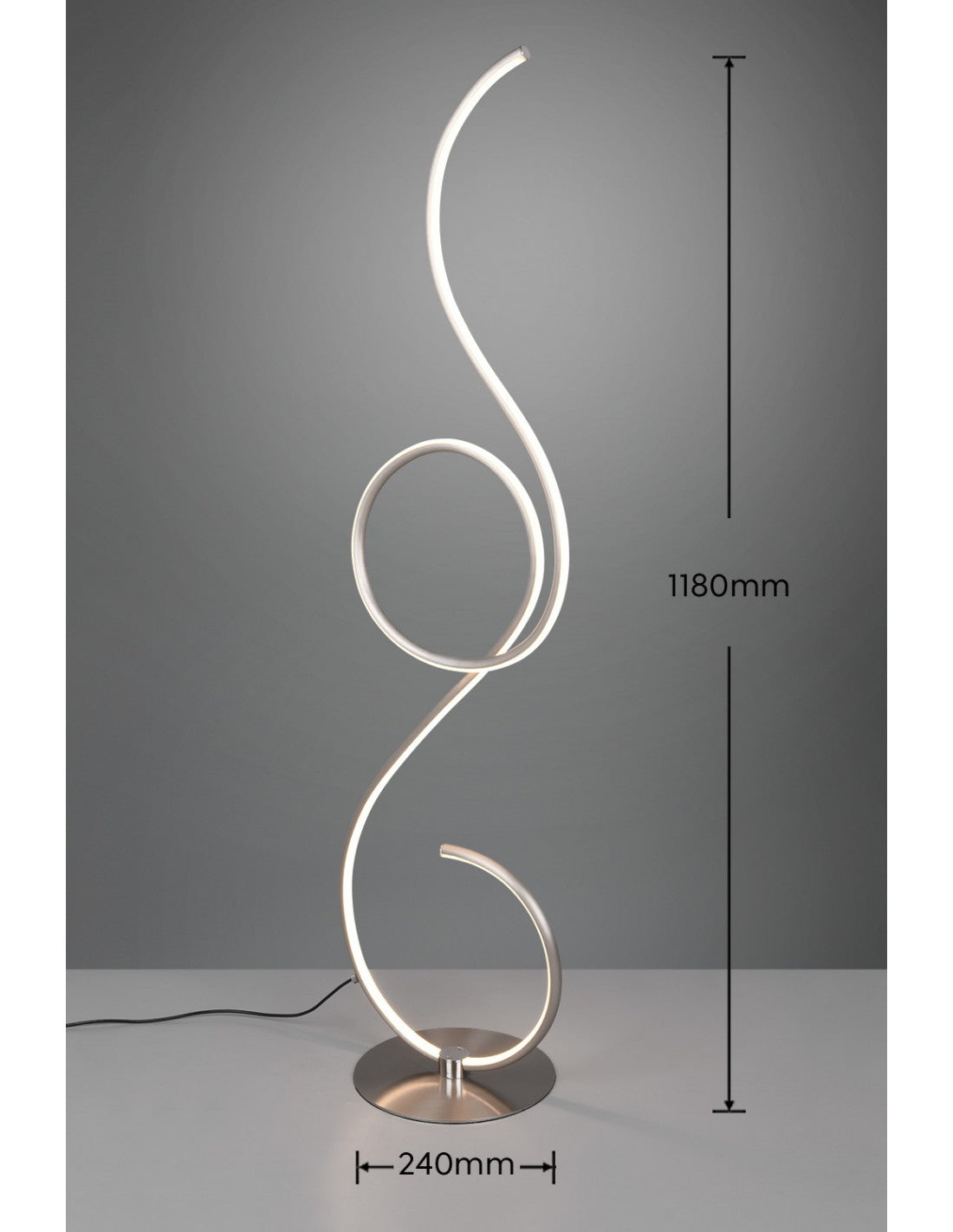Moderne Stehleuchte mit LED-Dimmer für Wohnzimmer Jive Nichel Trio Lighting