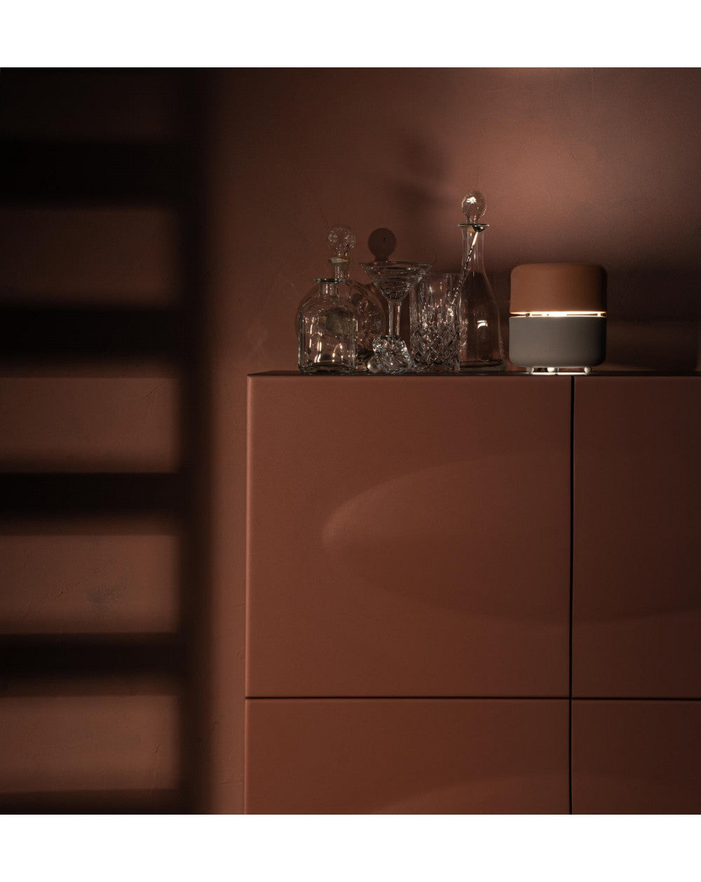 Idra Tischlampe aus rosa und grauem Metall STS