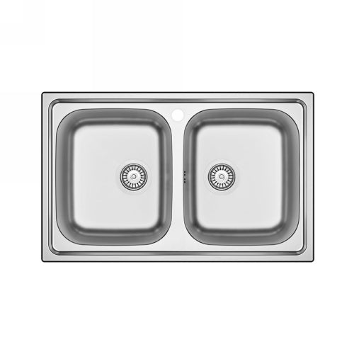 Einbauspüle aus Edelstahl 80x50 cm