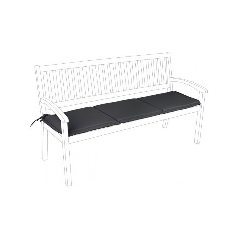 Outdoor-Kissen 3-Sitzer-Bank mit abnehmbarem Bezug Olefin Anthrazit