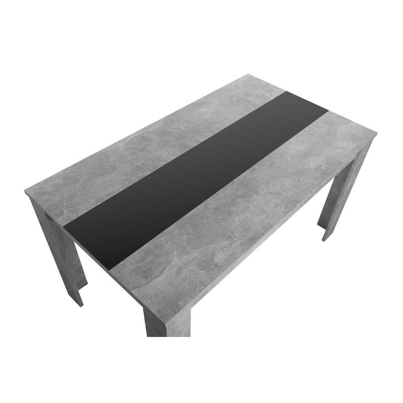 Zementfarbener Esstisch mit schwarzem oder weißem Wendeeinsatz, 138 x 80 x 74 cm