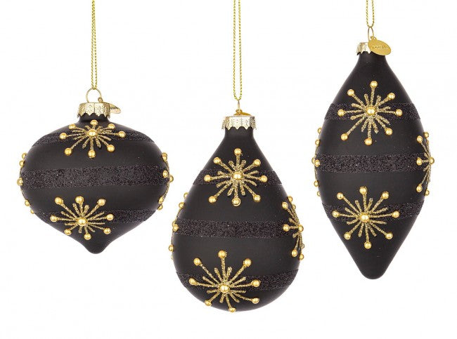 12x Anhänger VT Glimmer Schwarz