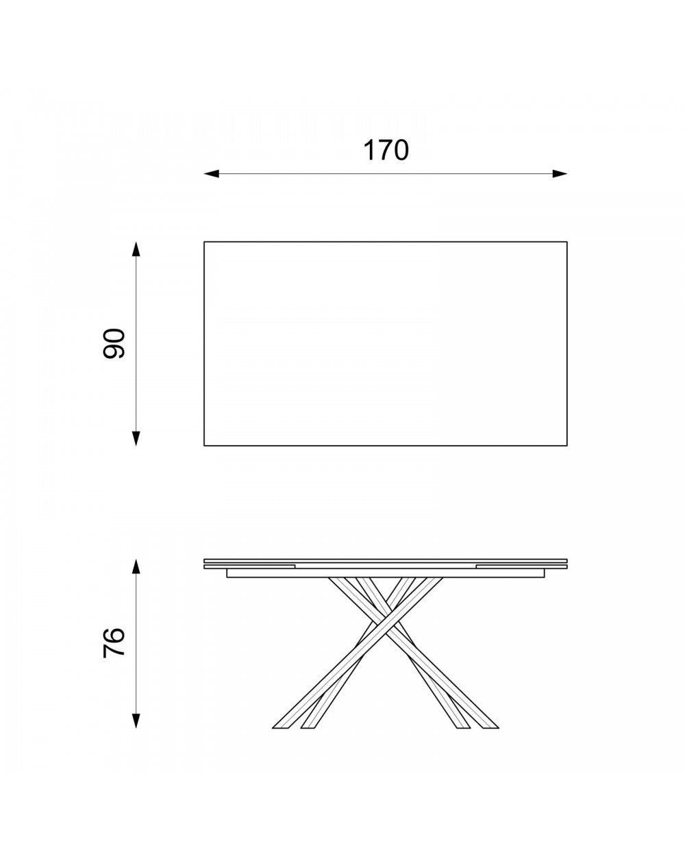 Ausziehbarer Tisch 170-270 x 90 cm - Xavier