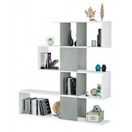 ZIG-ZAG-BÜCHERREGAL-KIT 145X29X145H WEISS-CEM.