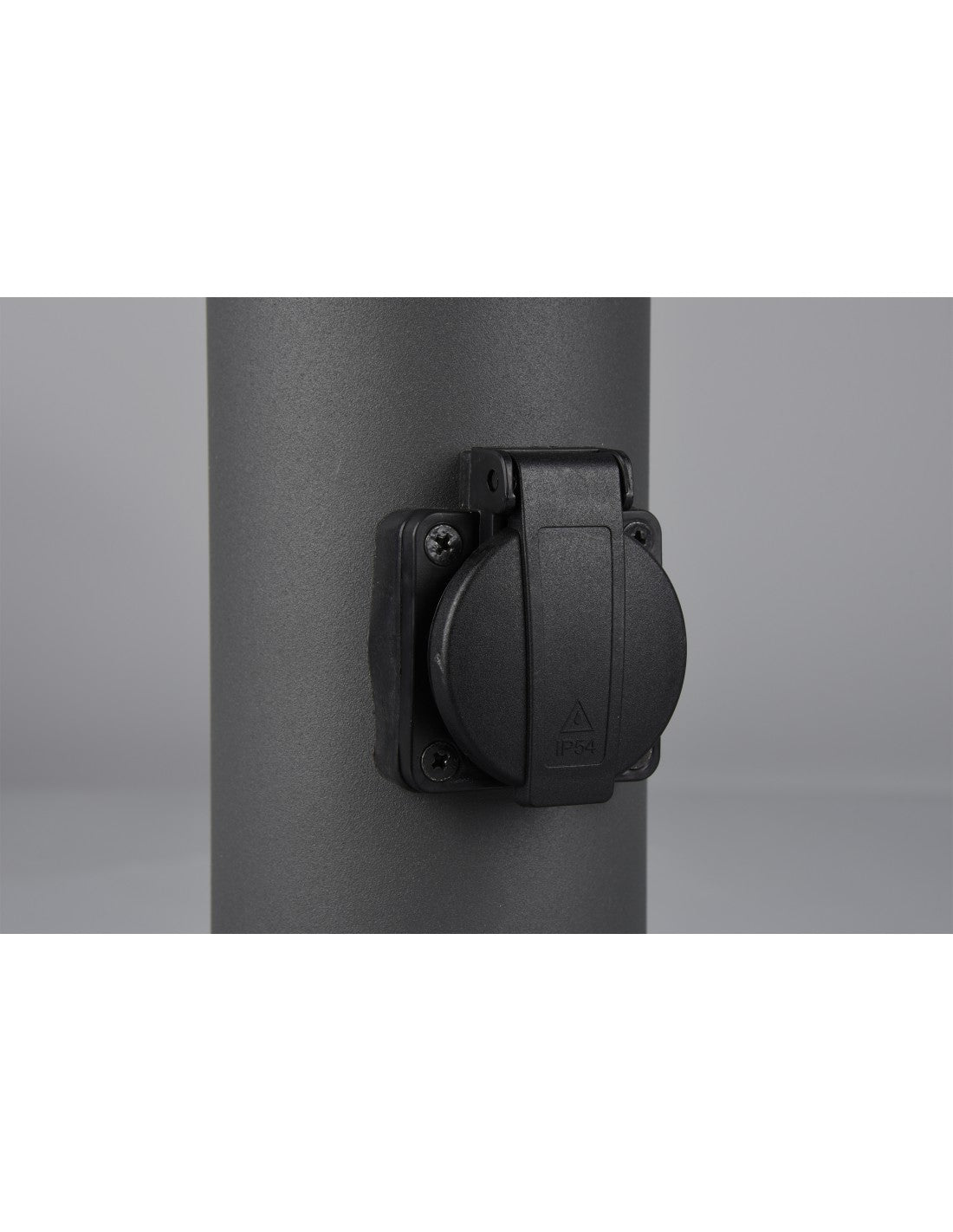 Hoosic 1xE27 Außenmast mit 2 anthrazitfarbenen Schuko-Steckdosen H80 cm IP44 Trio-Beleuchtung