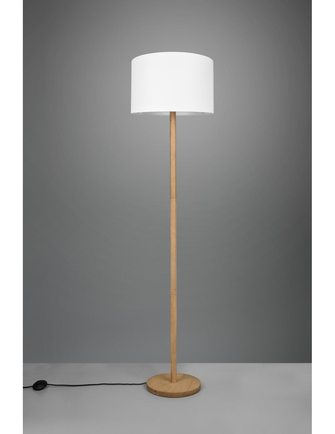 Elegante Piantana Korba Base Lare Paralume Bianco Trio Lighting