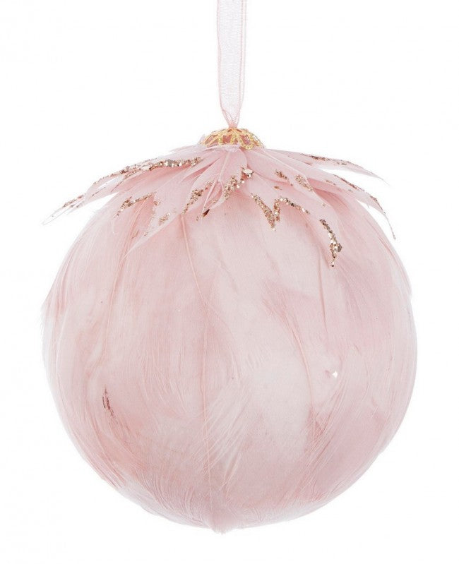 4x Kugel Karol rosa Federn D90