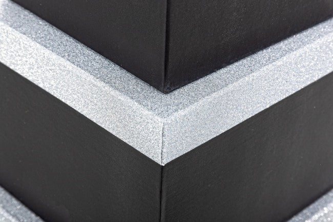 8x SET3 Black Glitter Box