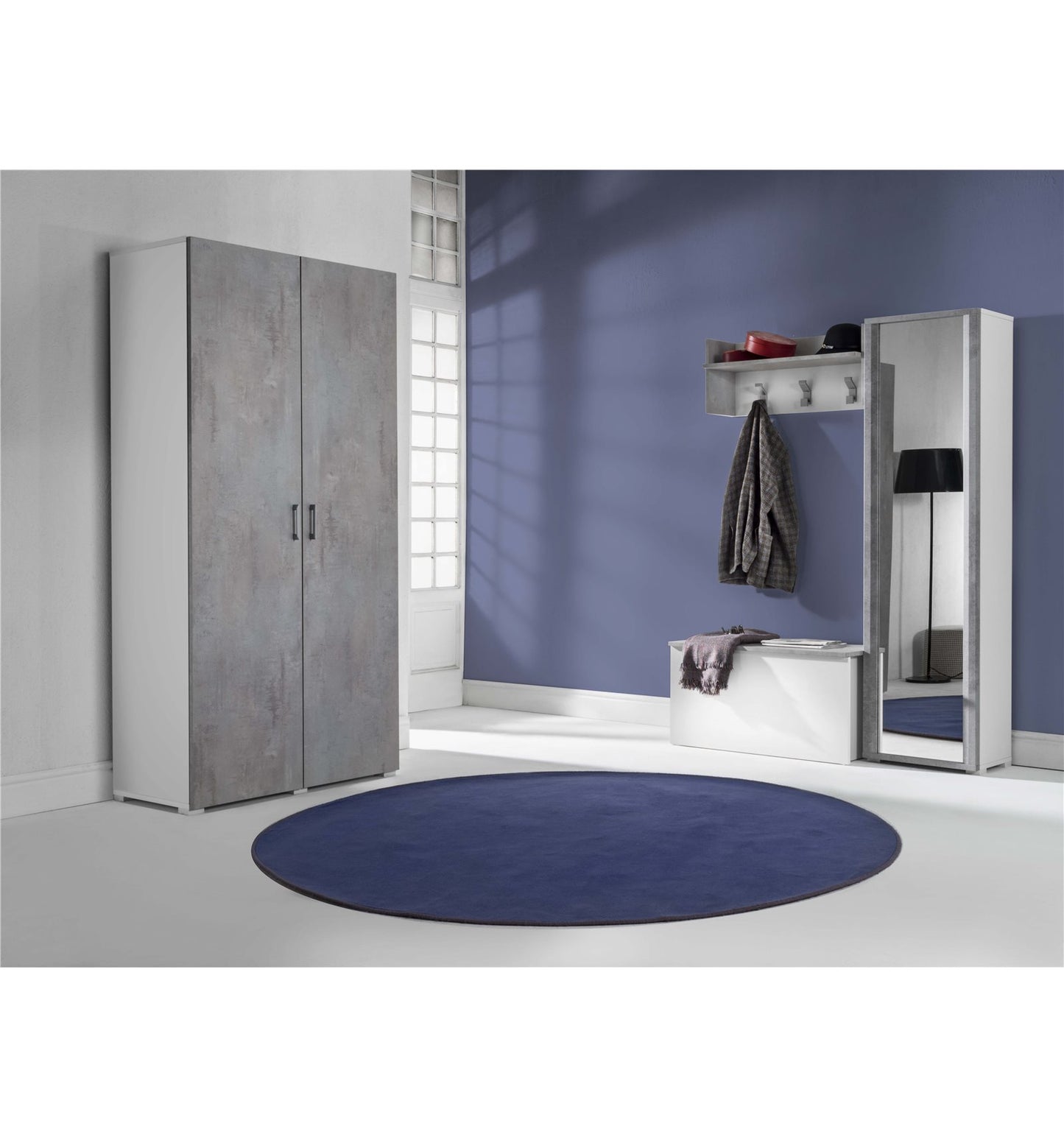 Mobiliar Anta Telaius Sette Zementboden, Spiegel, Spiegel, Zement