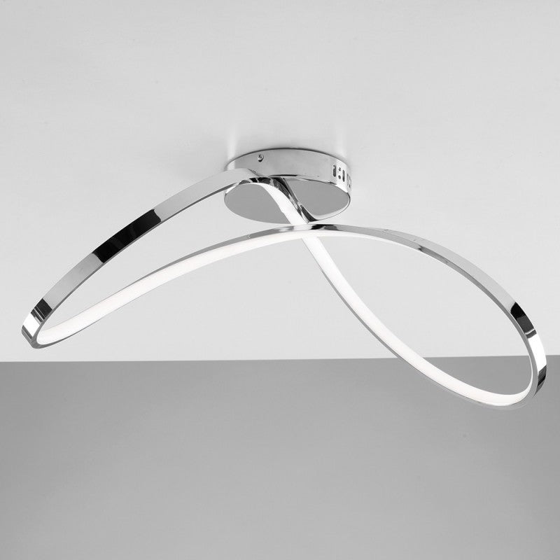 Deckenleuchte aus Metall und Aluminium, poliertes Chrom, integrierte LED, 70 x 29 H22 cm