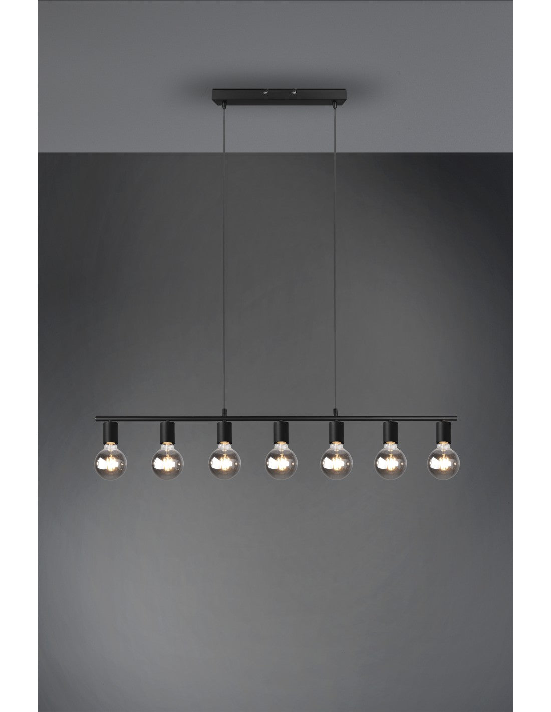 Pendelleuchte 7xE27 Vannes Schwarz L110 cm Trio Lighting