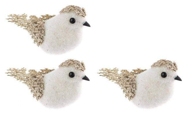 4x Set3 Clip Fairy Tale White Bird