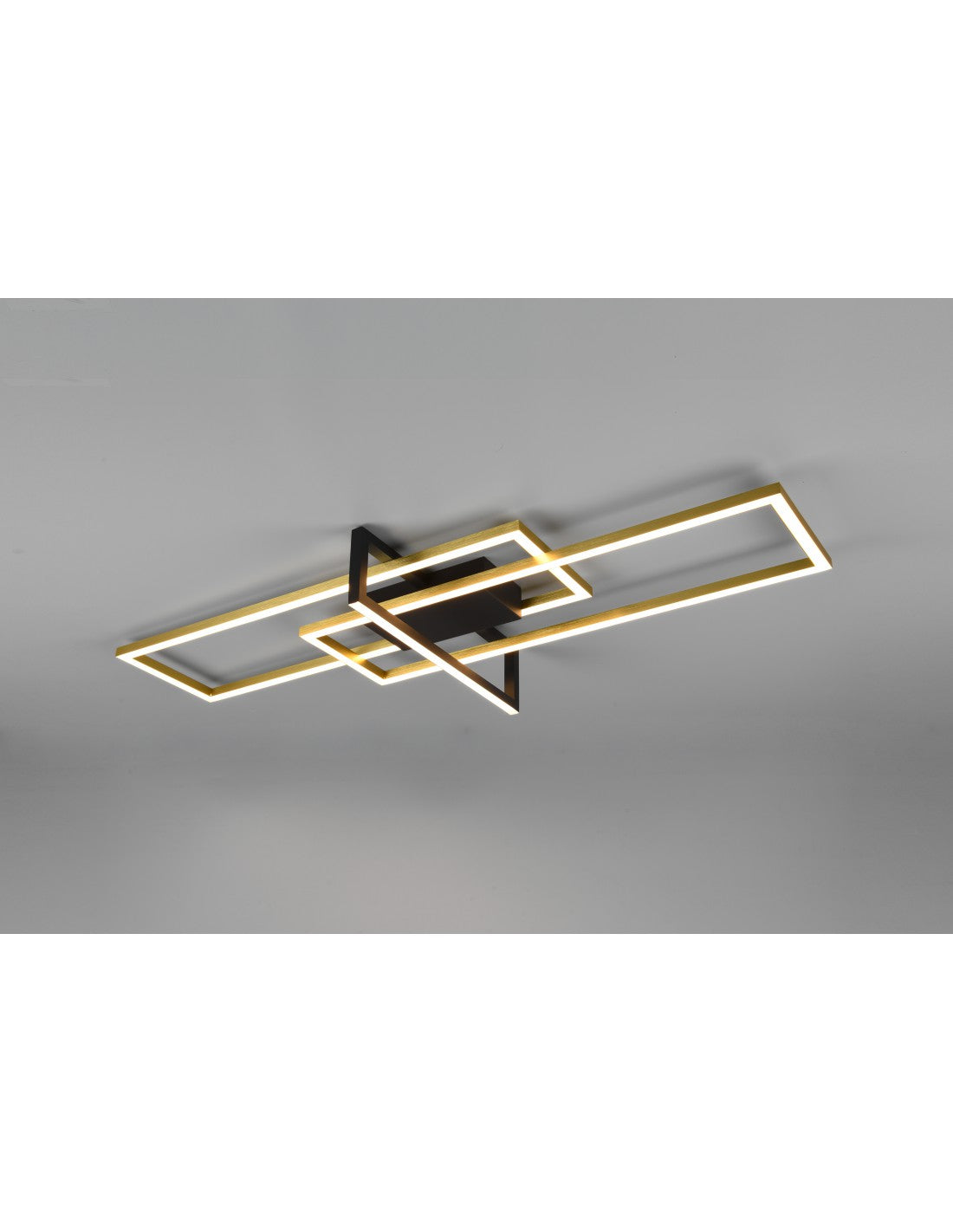 Salinas Deckenleuchte 3 LED-Rechtecke 34w Gold-Schwarz L100 cm Dimmbare Trio-Beleuchtung