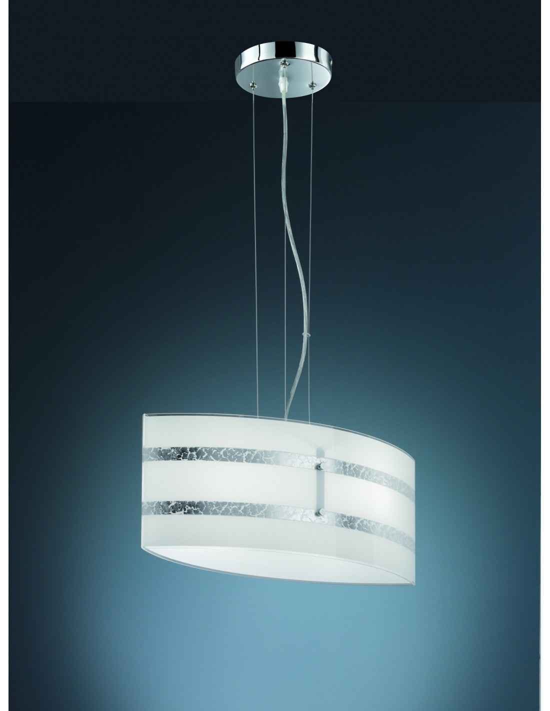 Moderne Glasaufhängung mit Blattsilberverzierungen Nikosia Trio Lighting
