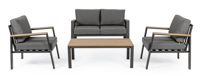 Belmar Gartenlounge-Set Natur-Anthrazit