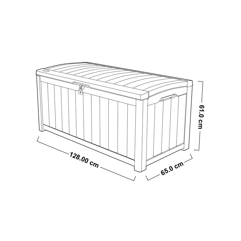 Holzeffektharzstamm GLENWOOD braun abschließbarer Deckel 128x65xh.61 cm