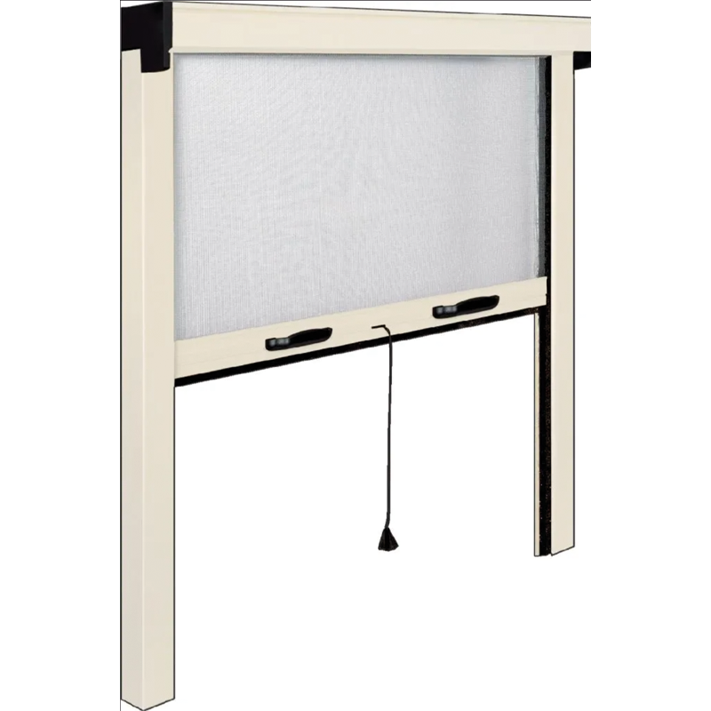 Vertikales Roll-Moskitonetz für Aluminiumfenster, elfenbeinfarben, 140 x 170 cm