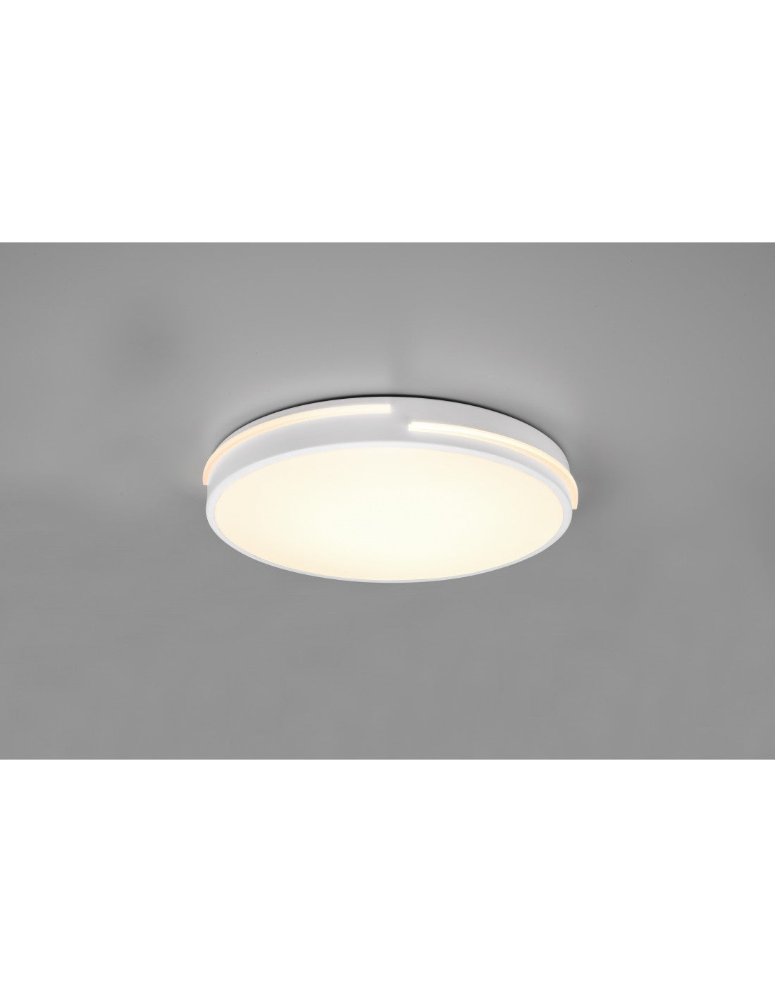 Moderne weiße Tacoma-Deckenleuchte mit LED-Dimmer, 24 W, Ø40 cm, Trio-Beleuchtung