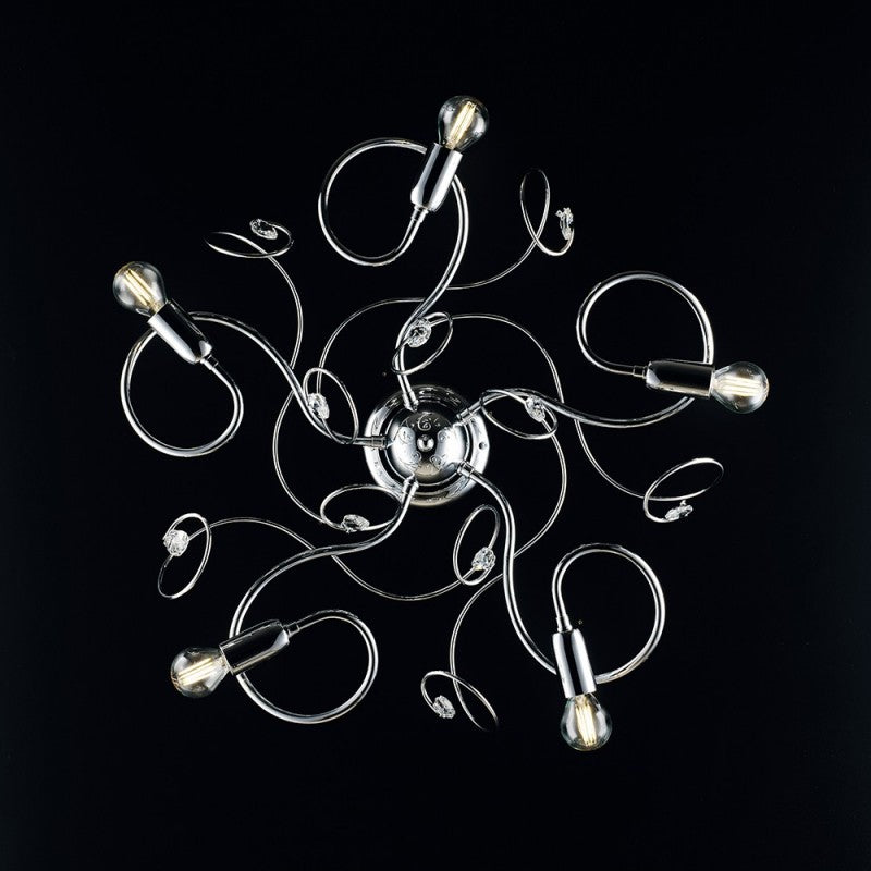 Plafonerin aus Eisen (III) chromat mit einem Kristall in einer Kristall von 5 Lichtern 54xh. 21 cm