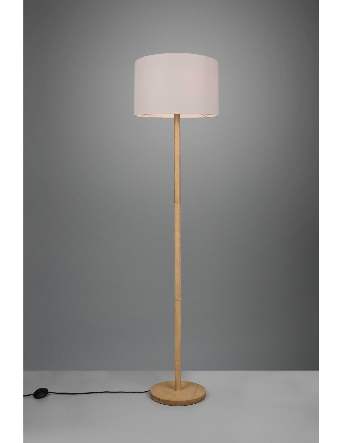 Elegante Piantana Korba Base Lare Paralume Bianco Trio Lighting
