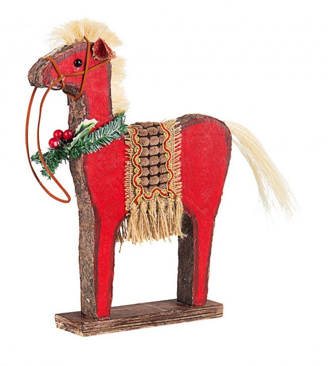 4x Cavallino traditioneller Stand Rosso H32