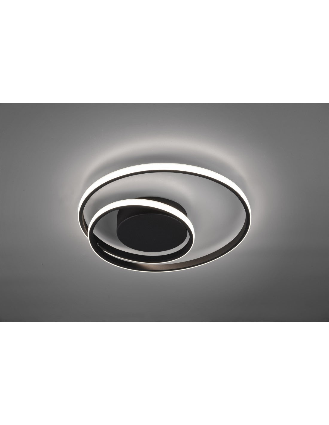 Zibal Black Spiral LED-Deckenleuchte 22w Dimmbar Ø39 cm Trio Lighting