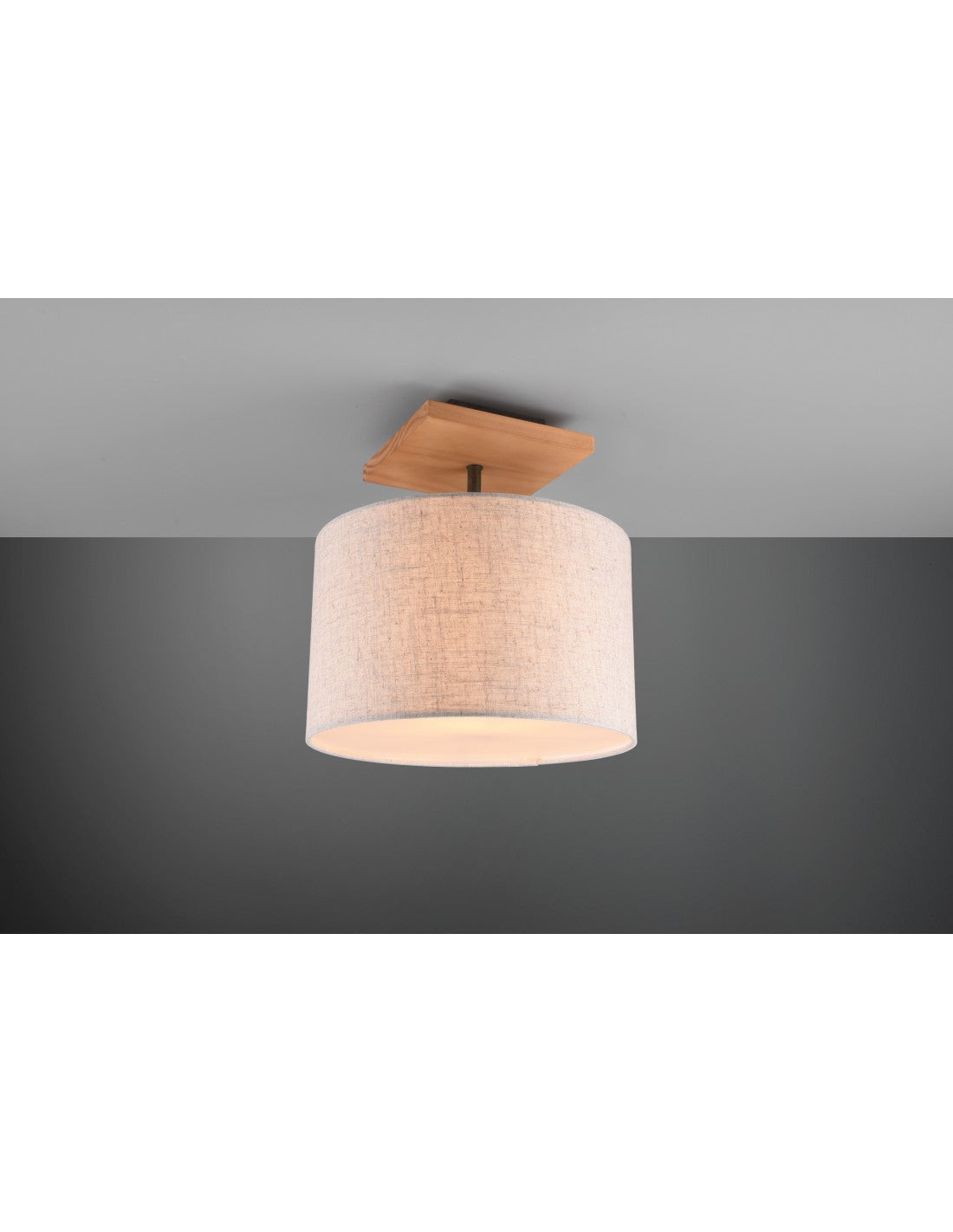 Elmau Deckenleuchte 1xE27 Nickel und Sand Lampenschirm Ø35 cm Trio Lighting