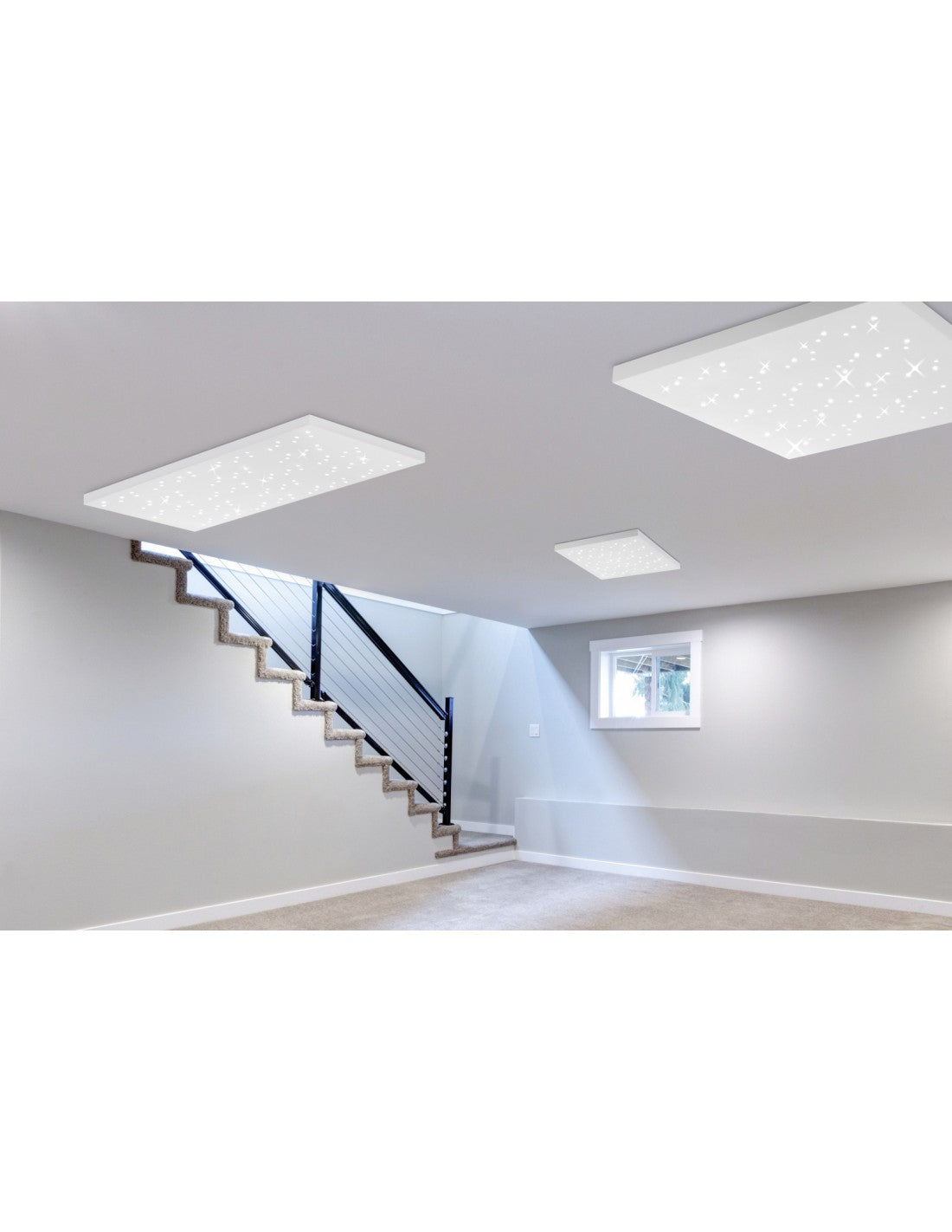 Plafoniera Quadrate Titus Deinbares Bianco 75x75 cm Trio Lighting