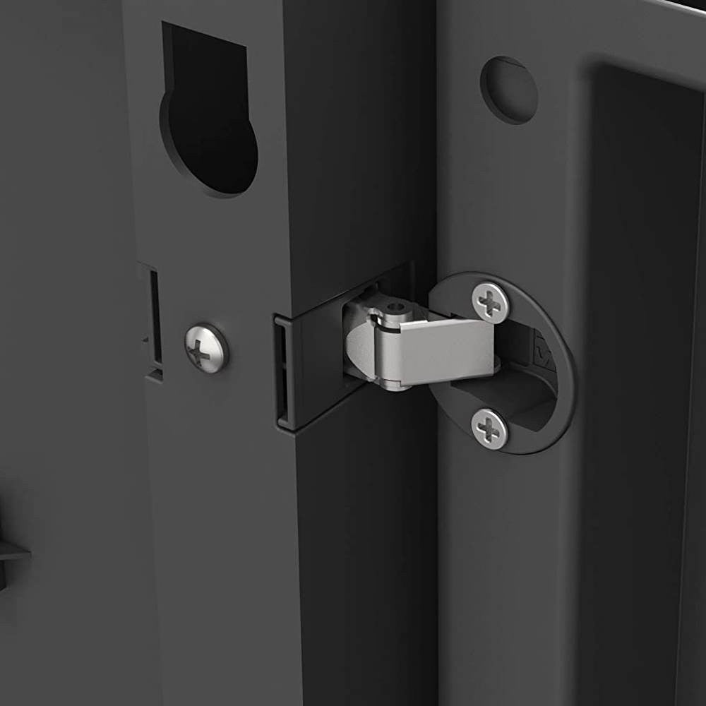 Hoher Kleiderschrank aus Kunststoff mit 4 verstärkten Einlegeböden 88x45x181H cm. schwarze Garage XL