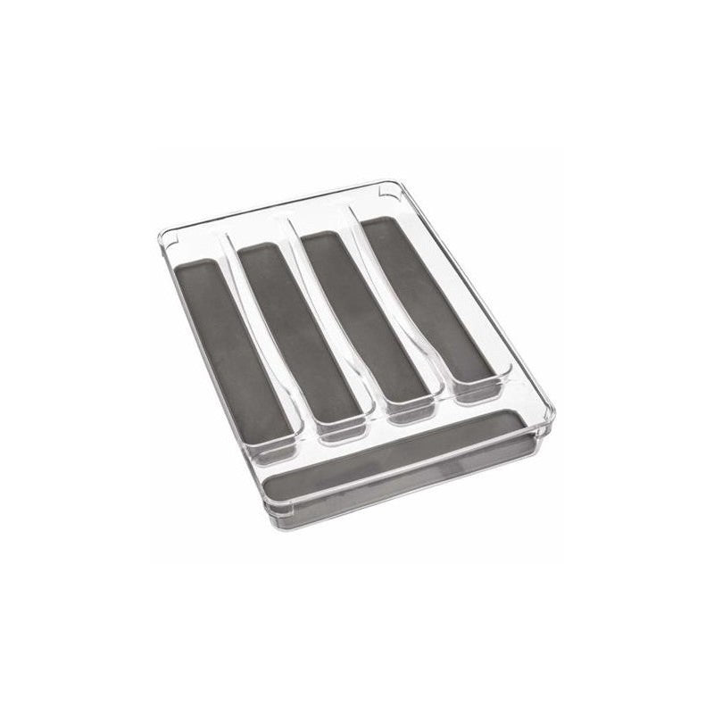 Besteck-Organizer aus Gummi mit fünf Fächern, dunkelgrau, TIDYSMART, 32,5 x 23,2 H4,5 cm